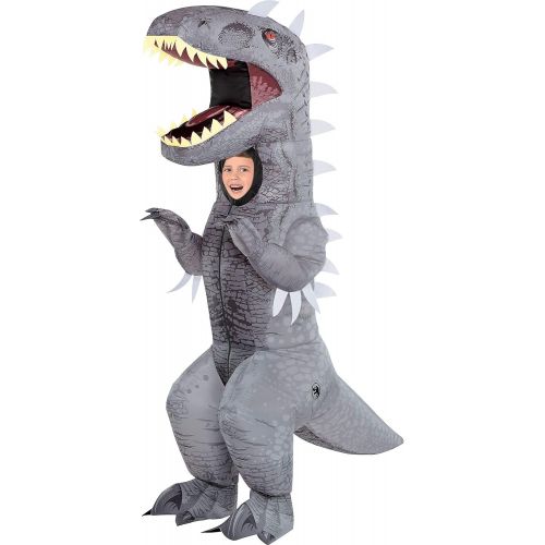  할로윈 용품Party City Inflatable Indominus Rex Halloween Costume for Children, Jurassic World, Standard Size, Battery Operated Fan