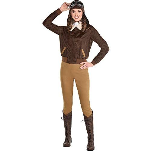  할로윈 용품Party City Amelia Earhart Halloween Costume for Adults Includes Jackets, Pants, Scarf, Hat, Goggles