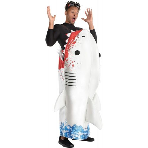  할로윈 용품Party City Shark Attack Survivor Halloween Costume for Adults, Standard Size, Includes Pullover Tunic