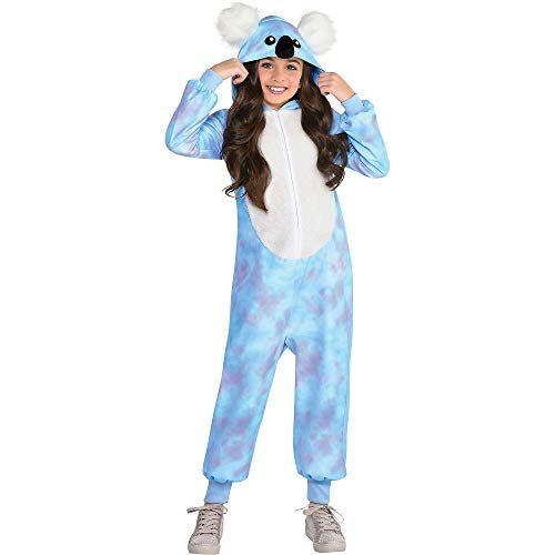  할로윈 용품Party City Koala Zipster Halloween Costume for Girls, Plush Hooded Onesie, Blue and Purple