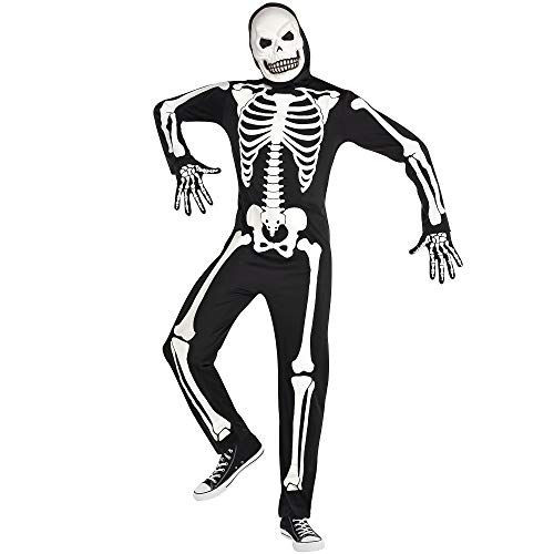  할로윈 용품Party City Glow in The Dark X-Ray Skeleton Halloween Costume for Adults, Standard, Includes Jumpsuit, Mask and Gloves