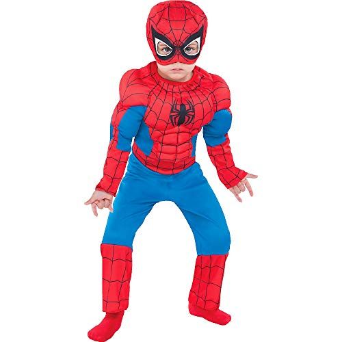  할로윈 용품Party City Classic Spider-Man Muscle Halloween Costume for Toddler Boys, Includes Headpiece