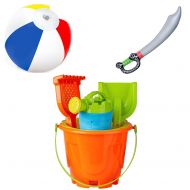 Party City Beach Toys Party Supplies, 30 Pieces, Includes Inflatable Swords, Beach Balls, and Sand Bucket Set