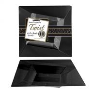 Party Essentials N121017 Hard Plastic Twist/Square Bowls, 12 oz, Black (Pack of 120)