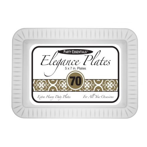  Party Essentials N259702 Elegance Hard Plastic Appetizer Plates, 5 x 7, Clear (Case of 420)
