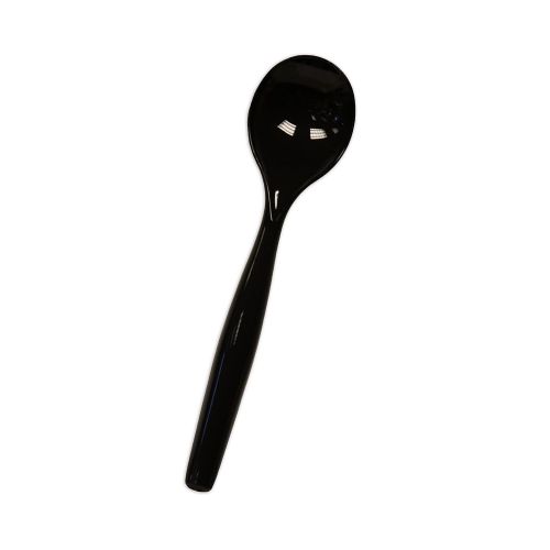  Party Essentials 18 Count Heavy Duty Hard Plastic Serving Spoons, 10, Black