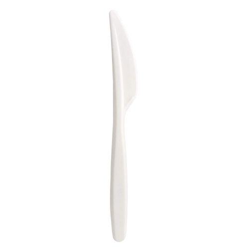  Party Essentials N100804 Heavy Duty Hard Plastic Disposable Knives, 7”, White, Plastic (Pack of 1000)