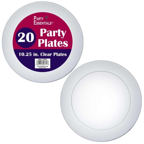  Party Essentials Hard Plastic Round Dinner Plate, 10-1/4 Diameter, Clear (Case of 240)