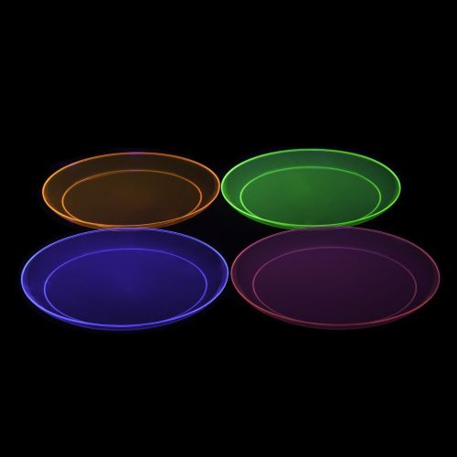  Party Essentials Hard Plastic 6-Inch Round Party/Dessert Plates, Assorted Neon, 120-Count