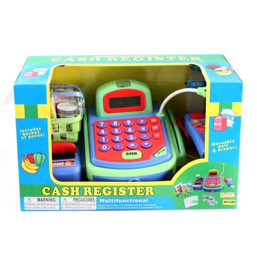  Party Favors Electronic Cash Register Toy scanner and Credit Card Reader Realistic Actions & Sounds learning toy cash register for kids (26pc) (US Seller)