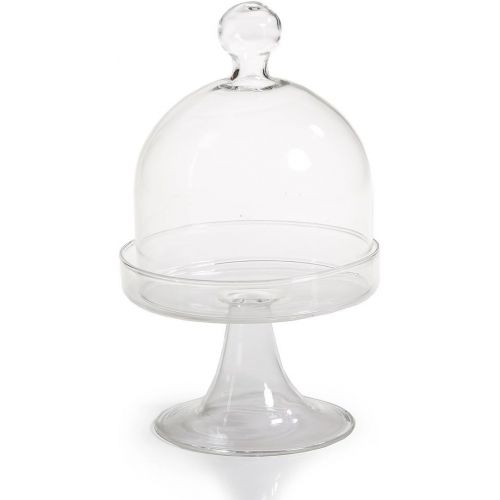  Party Favors Plus 12 Miniature Plastic Clear Acrylic Cake Holder with Dome 2 x 2.5