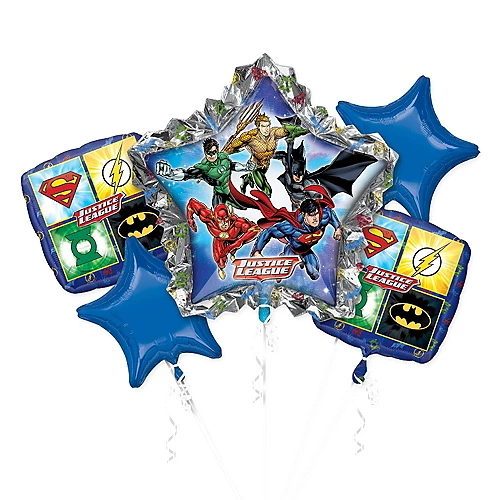 PartyCity Justice League Balloon Bouquet 5pc