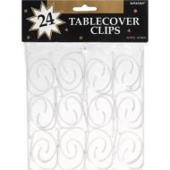 PartyCity CLEAR Table Cover Clips 24ct