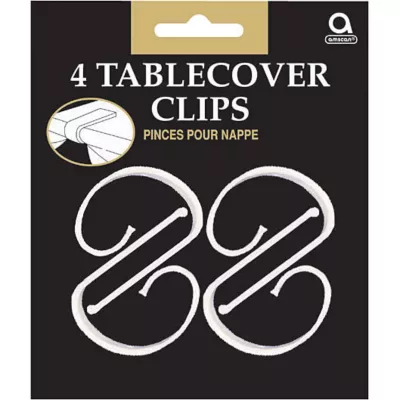 PartyCity CLEAR Table Cover Clips 4ct