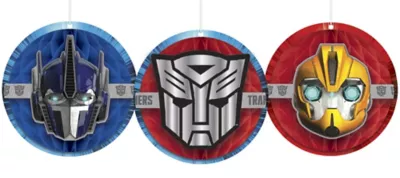 PartyCity Transformers Honeycomb Decorations 3ct