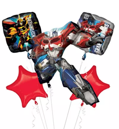 PartyCity Optimus Prime Balloon Bouquet 5pc - Transformers