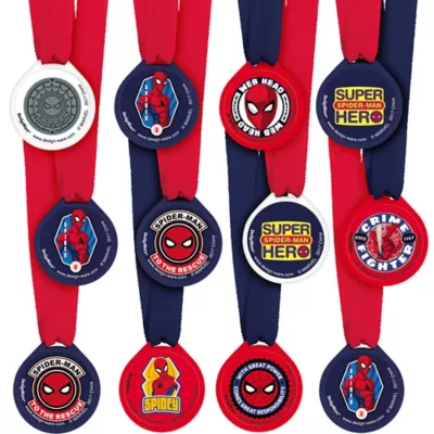 PartyCity Spider-Man Webbed Wonder Award Medals 12ct