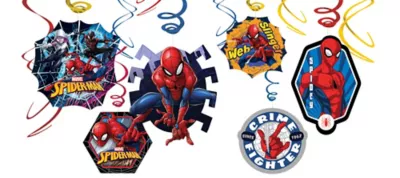 PartyCity Spider-Man Webbed Wonder Swirl Decorations 12ct