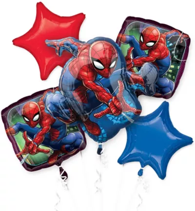  PartyCity Spider-Man Webbed Wonder Balloon Bouquet 5pc