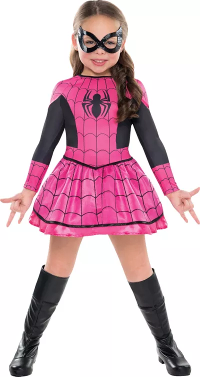 PartyCity Girls Pink Spider-Girl Costume