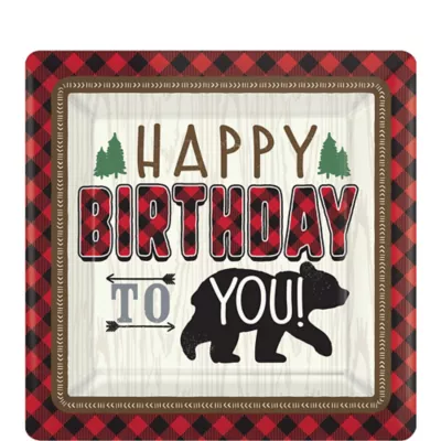 PartyCity Little Lumberjack Dessert Plates 8ct