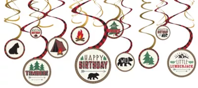 PartyCity Little Lumberjack Swirl Decorations 12ct