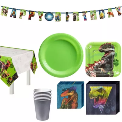 PartyCity Jurassic World Tableware Kit for 8 Guests