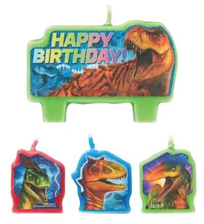 PartyCity Jurassic World Birthday Candles 4ct
