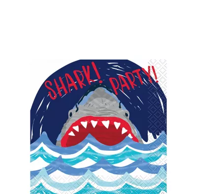 PartyCity Fierce Shark Beverage Napkins