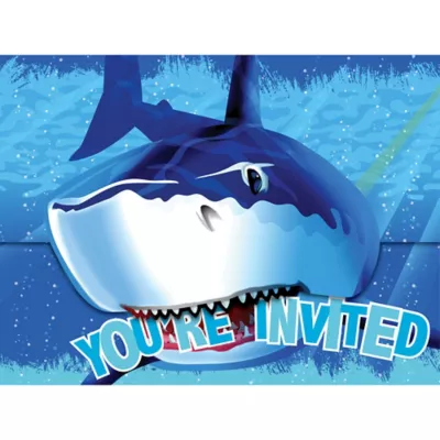 PartyCity Shark Invitations 8ct