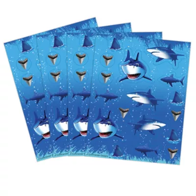 PartyCity Shark Stickers 4 Sheets