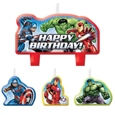 PartyCity Avengers Birthday Candles 4ct