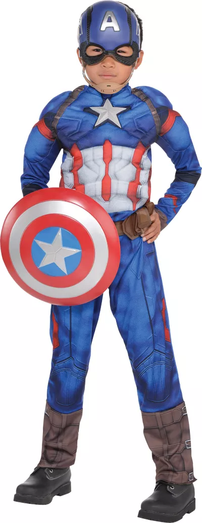 PartyCity Boys Captain America Muscle Costume - Captain America: Civil War