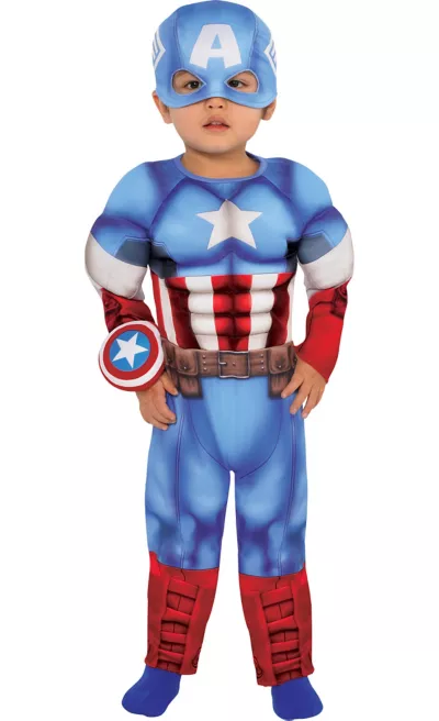 PartyCity Baby Captain America Muscle Costume