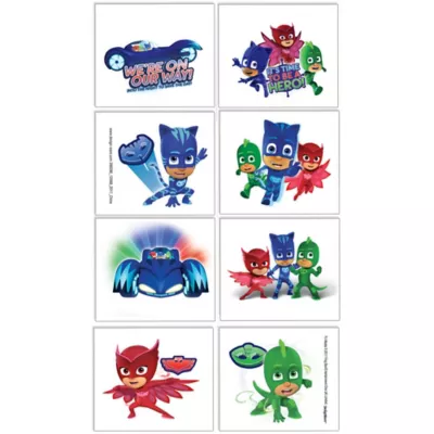 PartyCity PJ Masks Tattoos 1 Sheet