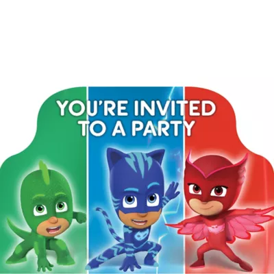 PartyCity PJ Masks Invitations 8ct