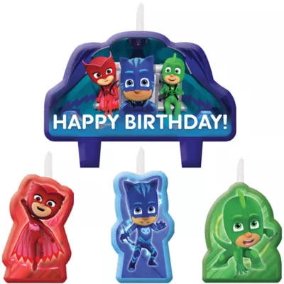 PartyCity PJ Masks Birthday Candles 4ct