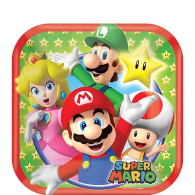 PartyCity Super Mario Dessert Plates 8ct