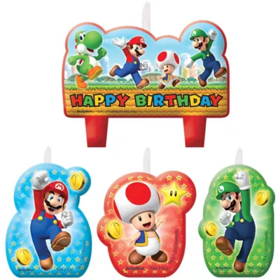 PartyCity Super Mario Birthday Candles 4ct