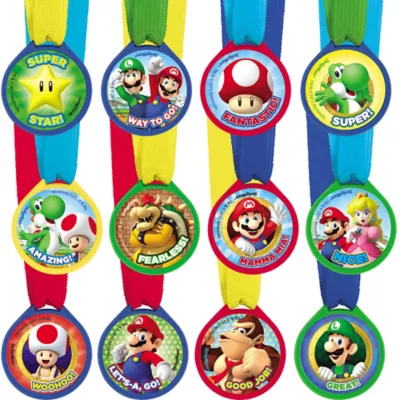 PartyCity Super Mario Award Medals 12ct