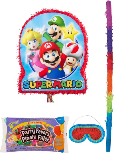  PartyCity Super Mario Pinata Kit with Candy & Favors