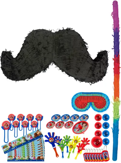 PartyCity Moustache Pinata Kit with Favors