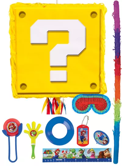 PartyCity Question Block Pinata Kit with Favors - Super Mario