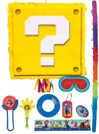  PartyCity Question Block Pinata Kit with Favors - Super Mario