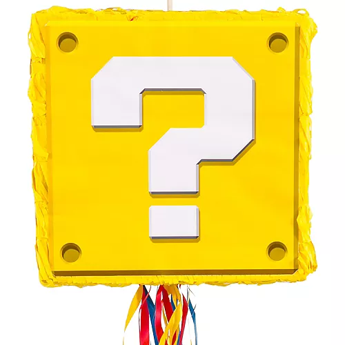 PartyCity Pull String Question Block Pinata - Super Mario