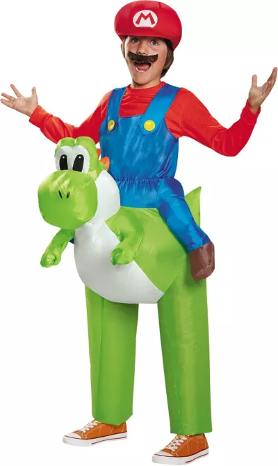 PartyCity Boys Mario Yoshi Ride-On Costume - Super Mario Brothers