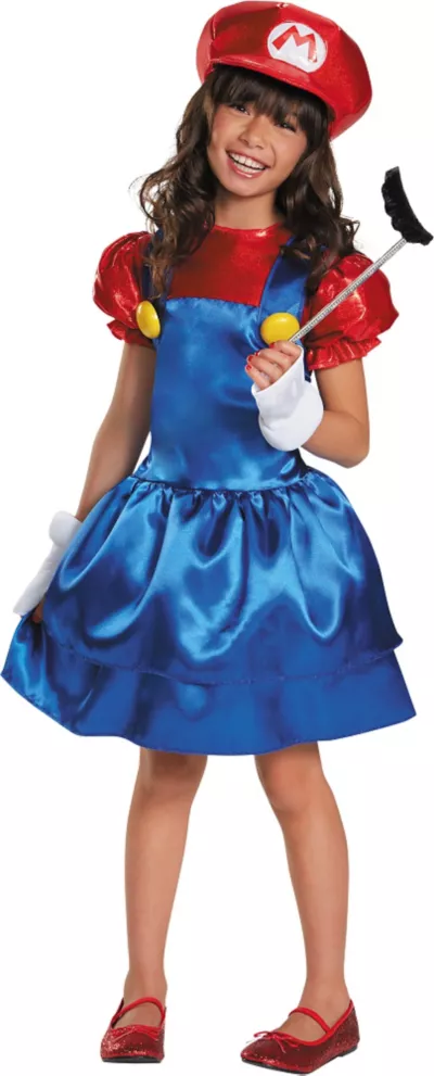 PartyCity Girls Miss Mario Costume - Super Mario Brothers