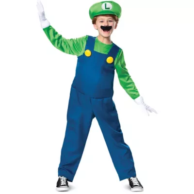 PartyCity Boys Luigi Costume Deluxe - Super Mario Brothers