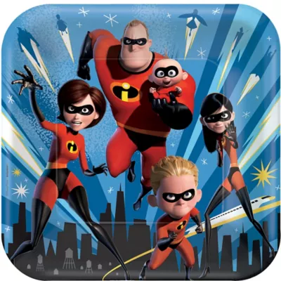 PartyCity Incredibles 2 Lunch Plates 8ct