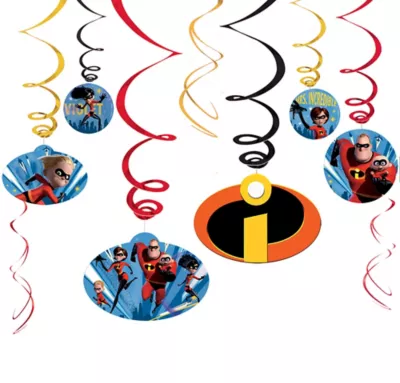 PartyCity Incredibles 2 Swirl Decorations 12ct